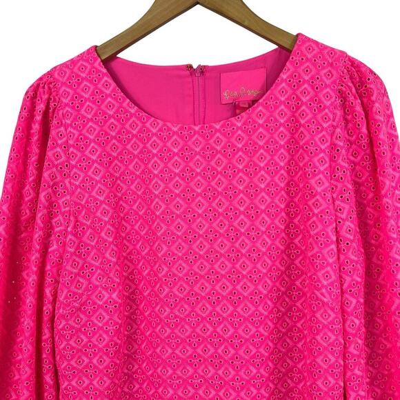 Lilly Pulitzer Fluorescent Neon Pink Aisha Romper Size 10 NWT Shorts Under Dress - Picture 2 of 16